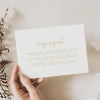 Gouden Liefde Fancy Script Bruiloft Recept Verzoek