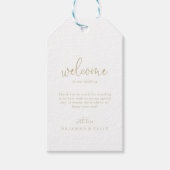Gouden Liefde Fancy Script Bruiloft Welkom Cadeaulabel (Voorkant)