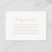 Gouden Liefde Fancy Script Honeymoon Wens  Informatiekaartje (Voorkant)