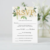 Gouden Liefde RSVP Kaartje (Staand voorkant)