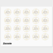 Gouden Liefdes Hartjes Baby Shower / Strooigoed / Ronde Sticker (Vel)