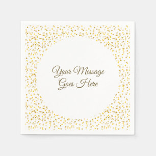 Gouden Liefdesharten Confetti Elegant Modern Schri Servet