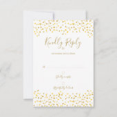 Gouden Liefdesharten Confetti Handtekening RSVP (Voorkant)