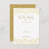 Gouden Liefdesharten Confetti Handtekening RSVP (Voorkant / Achterkant)