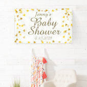 Gouden Liefdeshartjes Baby Shower / Strooigoed Spandoek (Insitu)