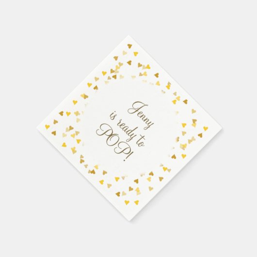 Gouden Liefdeshartjes Klaar om te Barsten Baby Sho Servet (Hoek)