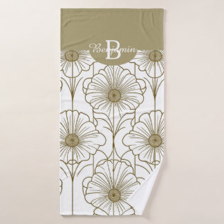 Gouden Lijn Bloemen Patroon Handdoek