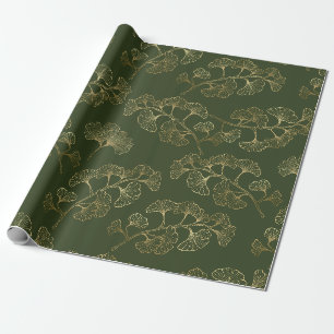Gouden Lijn Botanisch Patroon Cadeaupapier