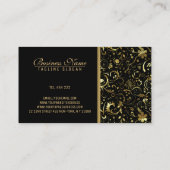 Gouden lijn en damast visitekaartje (Achterkant)