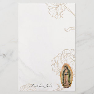Gouden Lijn Rozen Onze Lieve Vrouw van Guadalupe K Briefpapier
