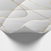 Gouden lijnen op wit cadeaupapier (Hoek)