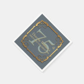 Gouden Lijst 75e Verjaardag Feest Papieren servett Servetten (Hoek)