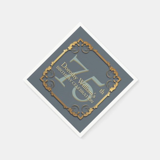 Gouden Lijst 75e Verjaardag Feest Papieren servett Servetten (Hoek)