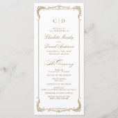 Gouden  Lijst Classic Script bruiloft programma (Voorkant)