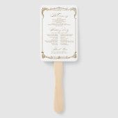 Gouden Lijst Classic Script bruiloft programma Handwaaier (Achterkant)