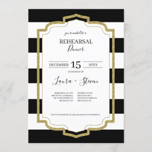 Gouden Lijst en Black Stripes repetitie diner Kaart