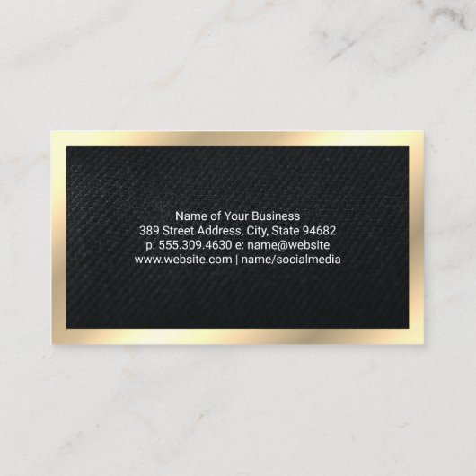 Gouden lijst | Fabrieksnaaimachine Visitekaartje (Achterkant)