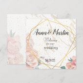 gouden lijst met bloemen kaart (Voorkant / Achterkant)