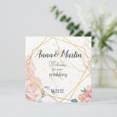 gouden lijst met bloemen kaart (Staand voorkant)