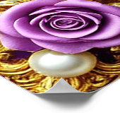 Gouden Lijst met elegante Rozen en parels Poster (Hoek)