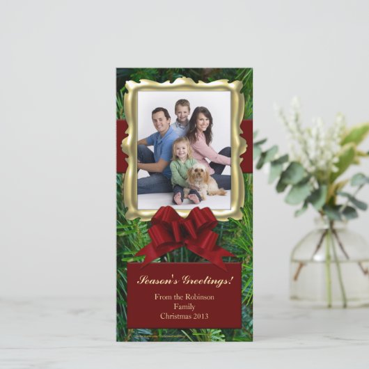 Gouden Lijst Verticale Kerstkaarten Feestdagenkaart (Staand voorkant)