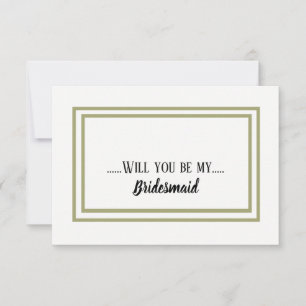 Gouden lijst Wil je mijn bruidsmeisje zijn Kaart