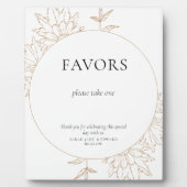 Gouden Lineart Floral Favors tafel Fotoplaat (Voorkant)
