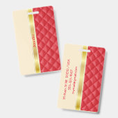 Gouden lint Bagagelabel / badge (Voor- en achterkant)