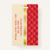 Gouden lint Bagagelabel / badge (Achterkant)