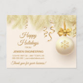 Gouden Lint Bedankje Kerstkaart voor Zakelijk Gebr Briefkaart (Voorkant)