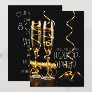 Gouden Lint Champagne Feestelijke Feest Kaart