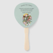 Gouden lint & Fuchsia Protea boeketten Handwaaier (Achterkant)