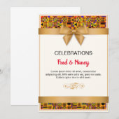 Gouden lint Kente Invitation Kaarten. Kaart (Voorkant / Achterkant)