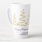 Gouden Lint Kerstbomen Zakelijke Swag Latte Mok (Linkerhoek)