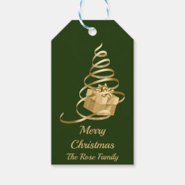Gouden lint kerstboom Cadeau cadeau Label Cadeaulabel