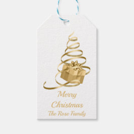 Gouden lint kerstboom Cadeau cadeau Label Cadeaulabel