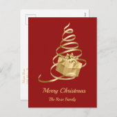 Gouden lint kerstcadeau vakantie Briefkaart (Voorkant / Achterkant)