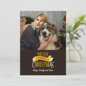 Gouden Lint Kerstkaart (Staand voorkant)