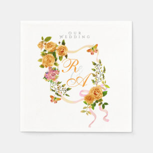 Gouden lint Monogram Trouwsoja Wax Kaars Favoriet Servet