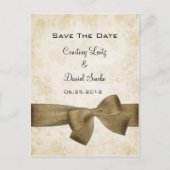 Gouden lint Sla de datum op Aankondigingskaart (Voorkant)