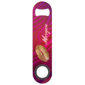 Gouden lippen en fuchsia strepen speed flessenopener (Voorkant)