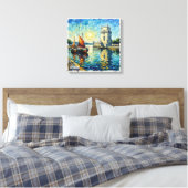 Gouden Lissabon Belem Toren Scene Doek Kunst Canvas Afdruk (Insitu (Slaapkamer))