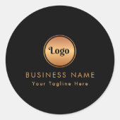 Gouden logo & aangepaste tekst Zakelijk bedrijf me Ronde Sticker (Voorkant)
