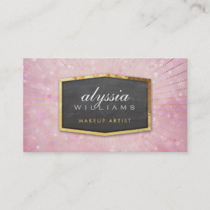 GOUDEN LOGO art deco elegant sunburst roze bokeh Visitekaartje