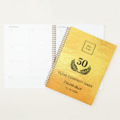 Gouden logo bedrijfsjaren van de dienst qr code planner (Display)