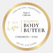 Gouden Logo Body Butter Jar Ronde Product Label (Voorkant)