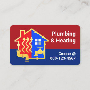 Gouden Loodgieters Verwarming Home Frame Visitekaartje