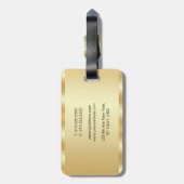 Gouden look aangepaste Sjabloon handgeschreven scr Bagagelabel (Achterkant verticaal)