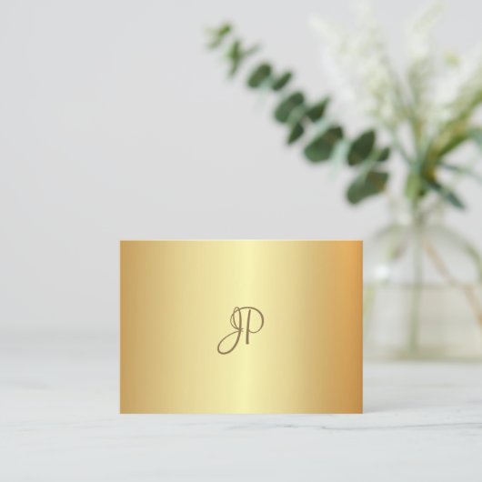 Gouden look Elegant gekalligrafeerd monogram Moder Visitekaartje (Staand voorkant)