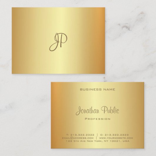 Gouden look Elegant gekalligrafeerd monogram Moder Visitekaartje (Voorkant / Achterkant)